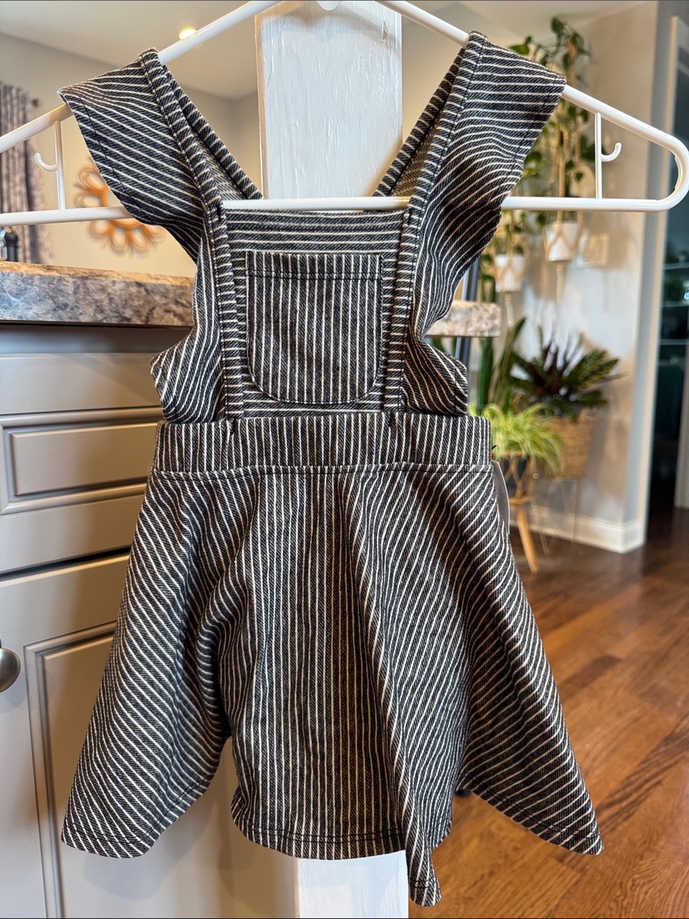 Art Class Toddler Girl Striped Ruffle Pinafore Jumper Dress size 18 month
